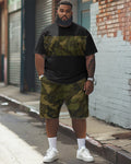 Big & Tall Colorblock Graphic T-Shirt Shorts Set for big men view 1