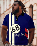 Big & Tall Hawaiian Athletic Polo Shorts Set for big men