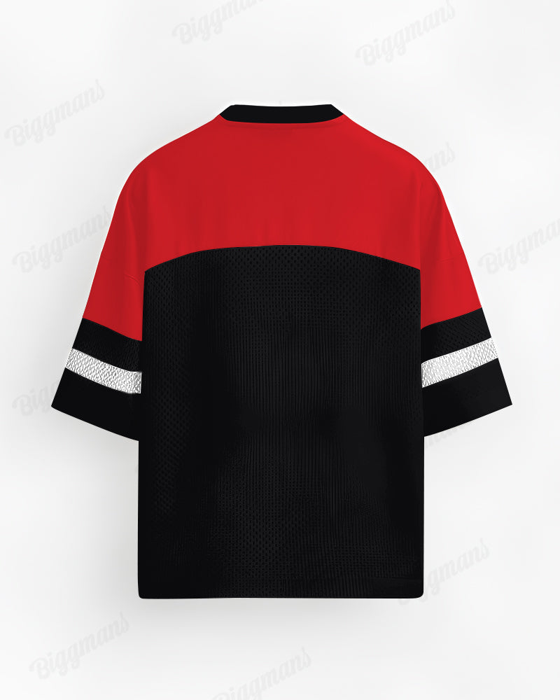 Big & Tall Black Red Colorblock T-Shirt for big men view 2