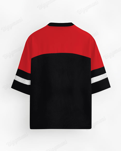 Big & Tall Black Red Colorblock T-Shirt for big men view 2
