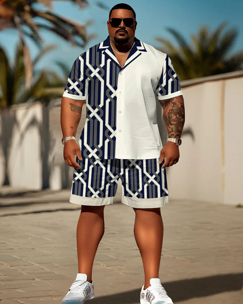 Big & Tall Geometric Patchwork Jeans for big men view 1