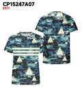 Big & Tall Blue Hawaiian Graphic T-Shirt for big men view 1