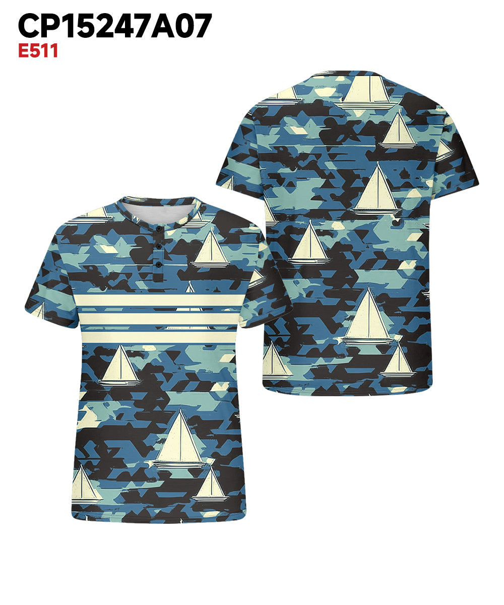 Big & Tall Blue Hawaiian Graphic T-Shirt for big men view 1