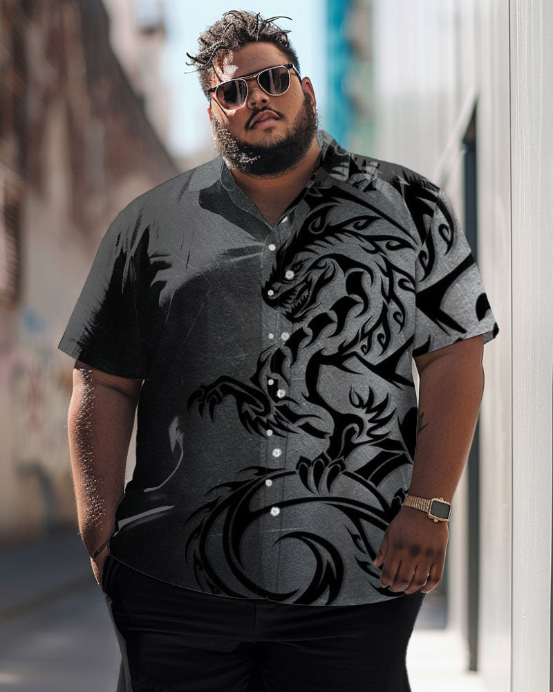 Big & Tall Gradient Short Sleeve Shirt for big men