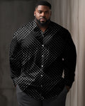 Big & Tall Patchwork Long Sleeve Shirt for big men