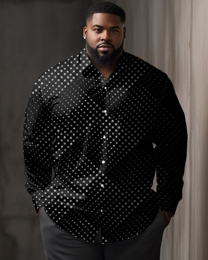 Big & Tall Patchwork Long Sleeve Shirt for big men