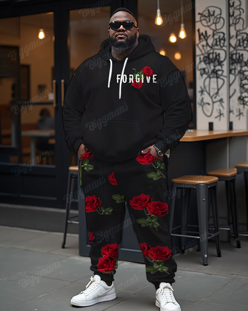 Big & Tall Graphic Hoodie Sweatpants Set for big men view 1