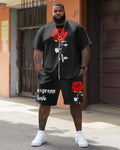 Big & Tall Graphic T-Shirt Shorts Set for big men view 1
