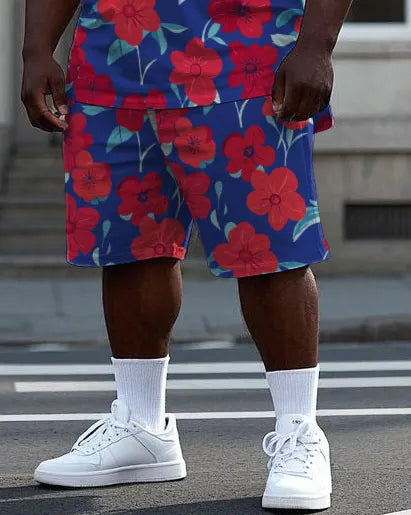 Big & Tall Streetwear T-Shirt Shorts Set for big men view 3