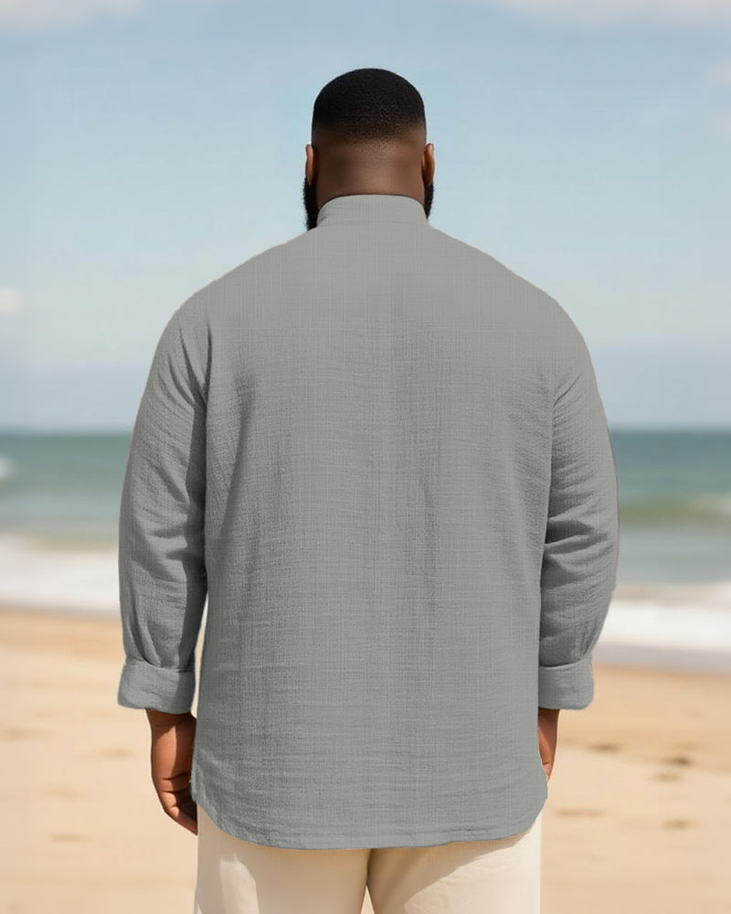 Big & Tall Graphic Patchwork Long Sleeve Shirt for big men view 10