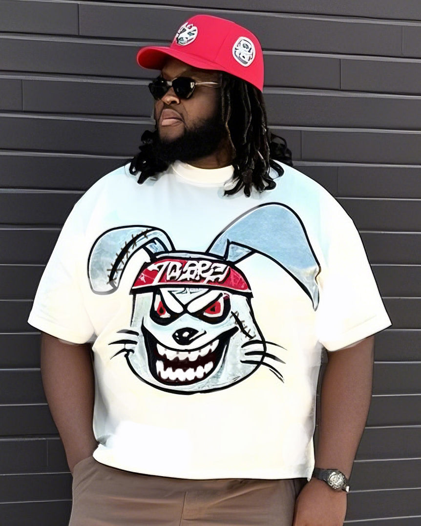 Big & Tall Graphic T-Shirt Shorts Set for big men view 2