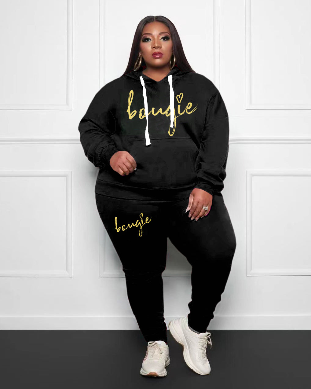 Big & Tall Graphic Hoodie Sweatpants Set for big men view 1