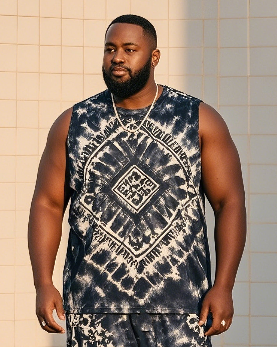 Big & Tall Streetwear Vest Pants Set for big men view 2