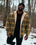 Big & Tall Yellow Plaid Graphic Hoodie for big men view 2
