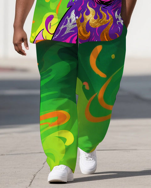 Big & Tall Gradient T-Shirt Pants Set for big men view 3