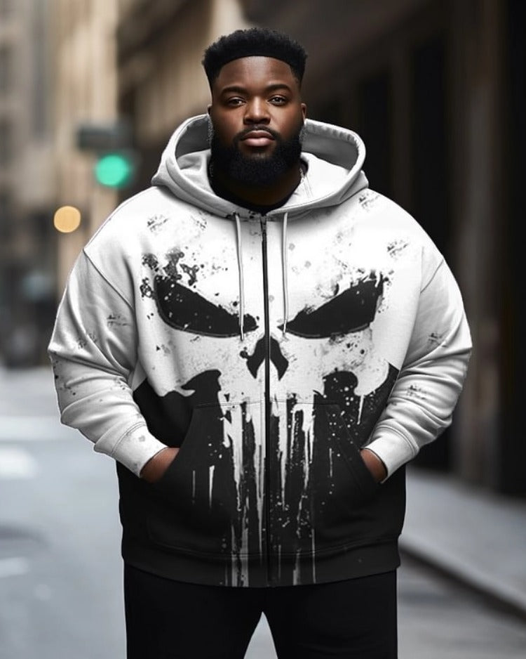 Big & Tall Athletic Skull Hoodie for big men view 1