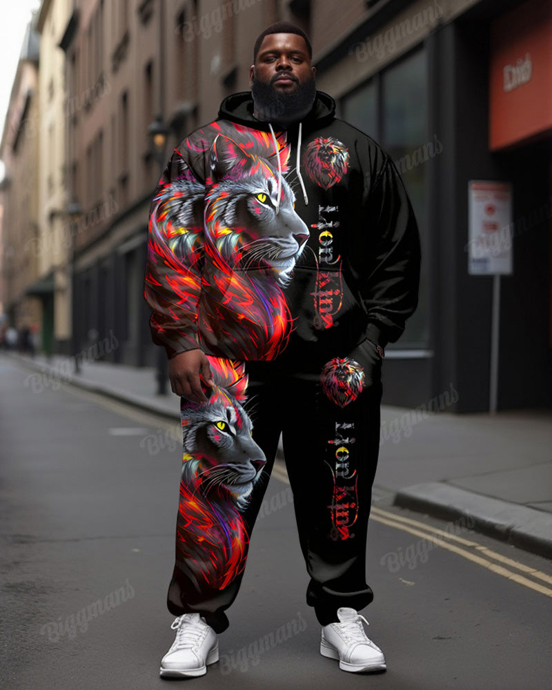 Big & Tall Graphic Streetwear Hoodie Sweatpants Set for big men view 1
