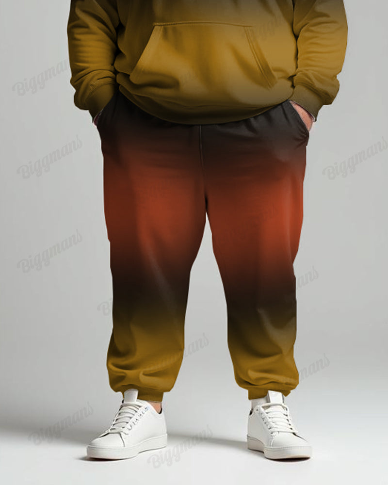 Big & Tall Gradient Graphic Hoodie Sweatpants Set for big men view 4