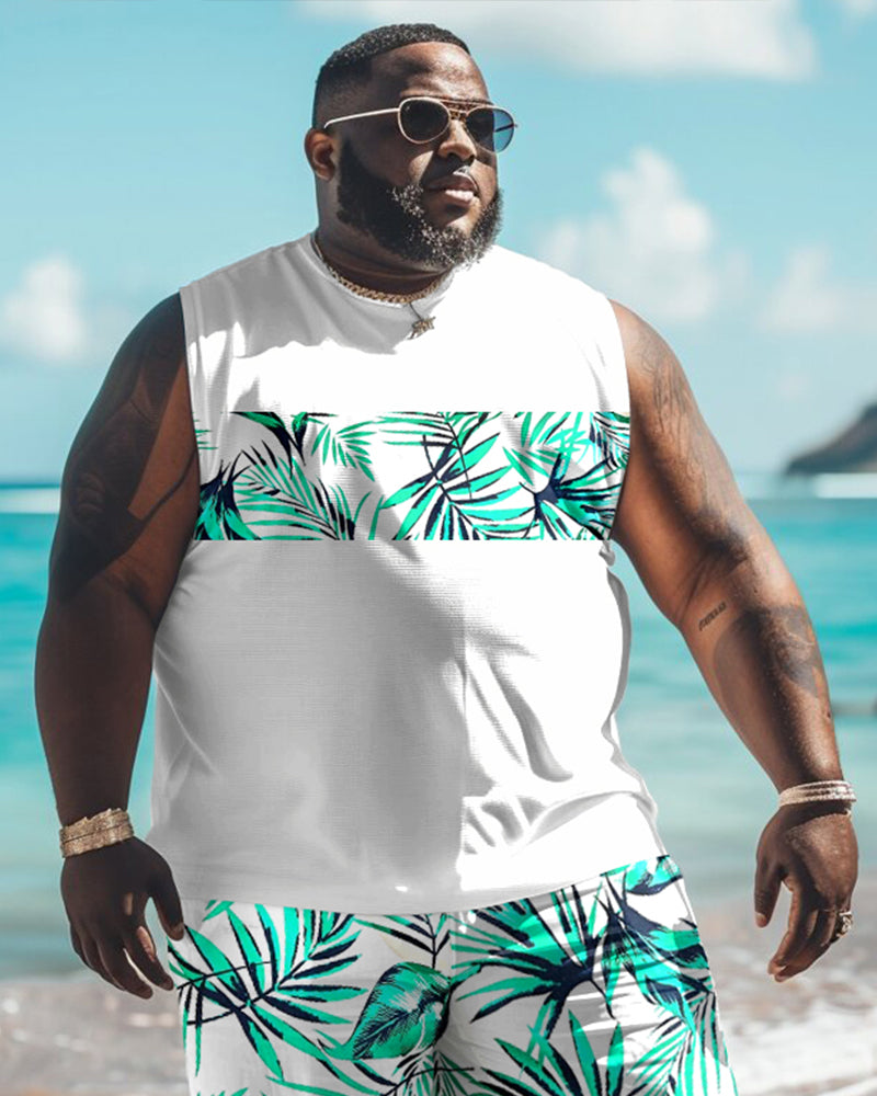 Big & Tall Hawaiian Graphic Tank Top for big men view 2