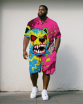 Big & Tall Splash Ink Polo Shorts Set for big men view 1