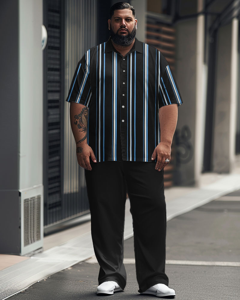 Big & Tall Striped Graphic Jeans for big men view 1