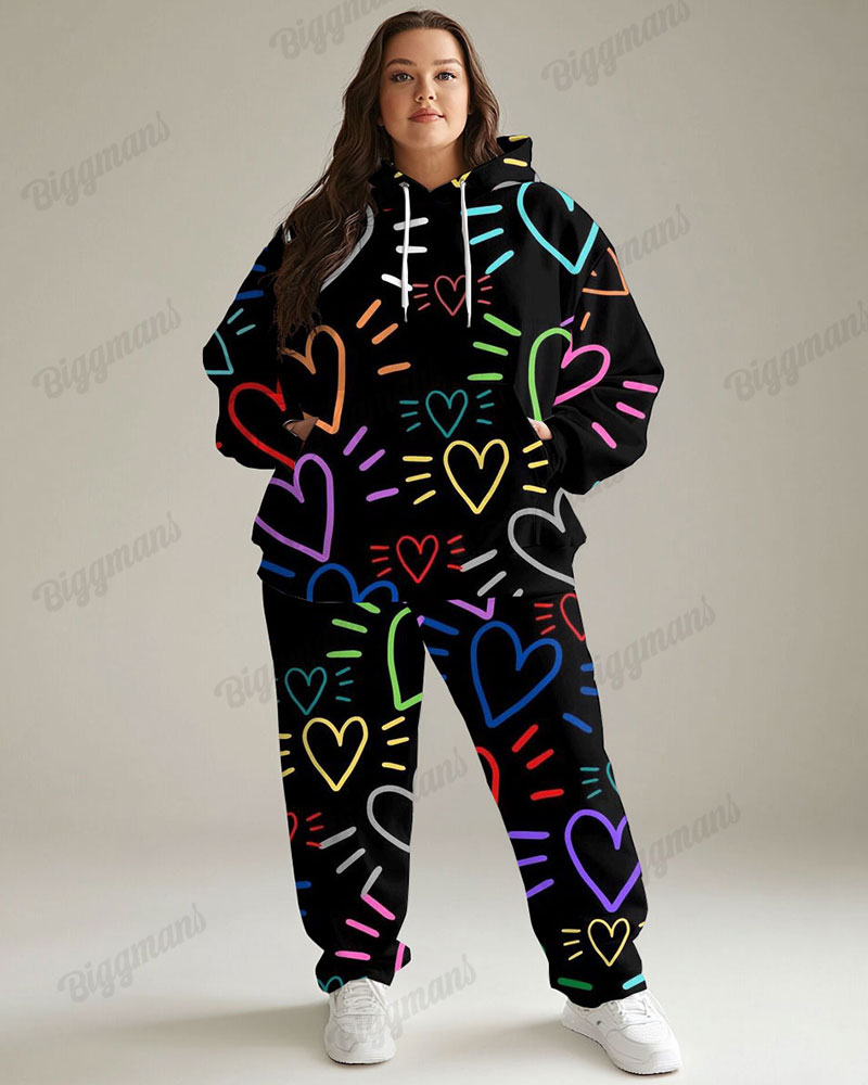 Big & Tall Graphic Hoodie Sweatpants Set for big men view 1