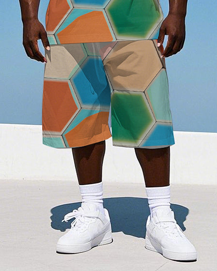 Big & Tall Colorblock Two-piece Set for big men view 3