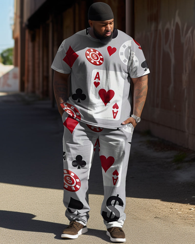 Big & Tall Graphic Graffiti T-Shirt Pants Set for big men view 1