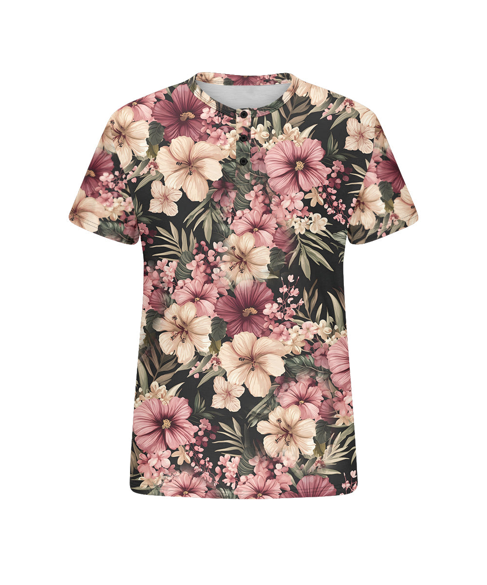 Big & Tall Pink Graphic Floral T-Shirt for big men view 4