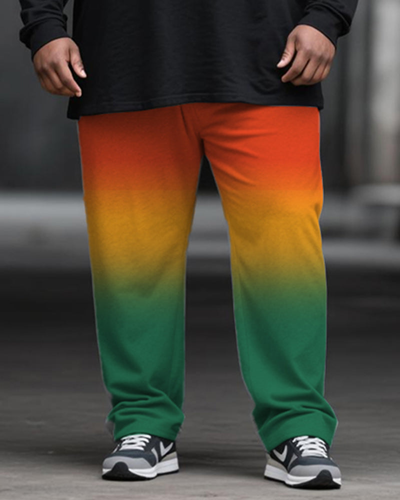 Big & Tall Juneteenth Gradient T-Shirt Pants Set for big men view 3
