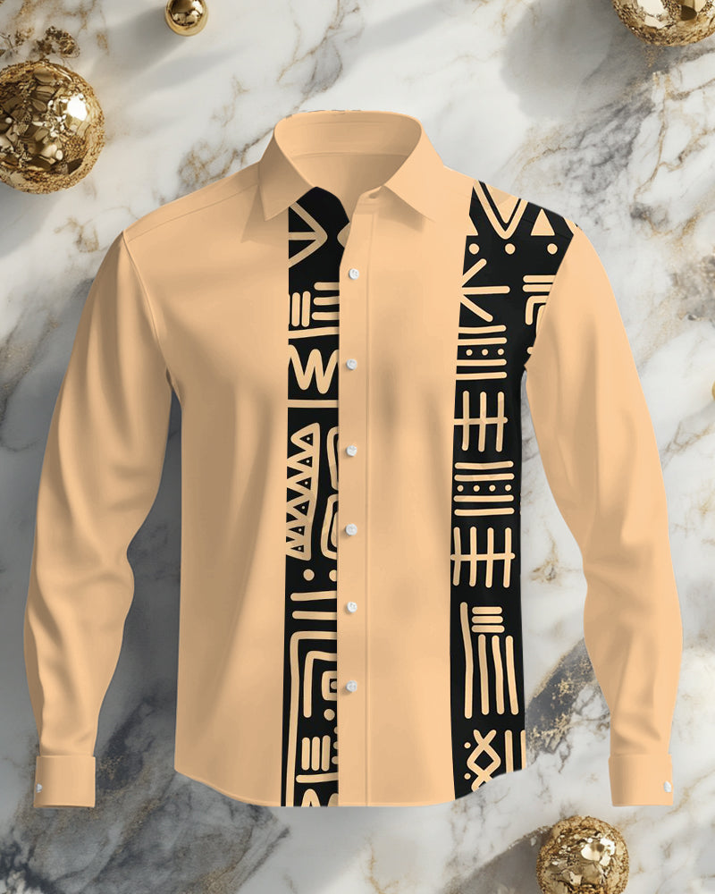 Big & Tall Graphic Patchwork Two-piece Set for big men view 4