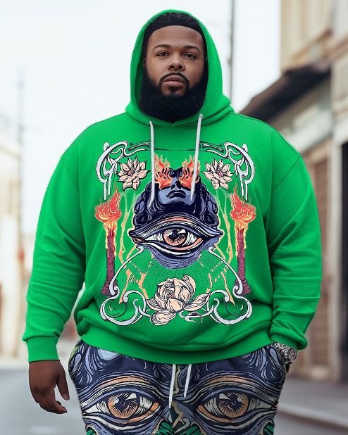 Big & Tall Geometric Streetwear Hoodie for big men view 2