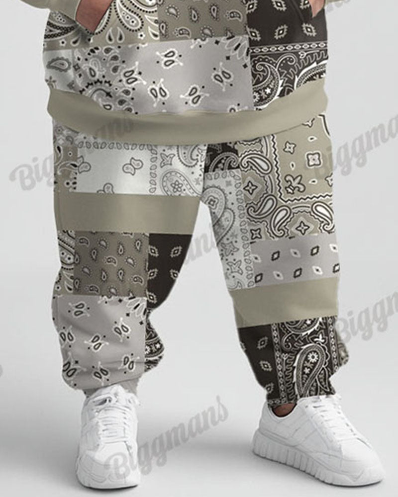 Big & Tall Streetwear Hoodie Sweatpants Set for big men view 8
