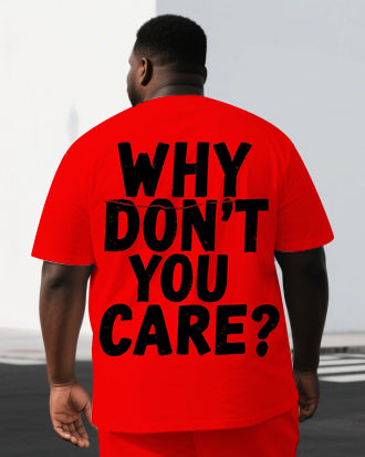 Big & Tall Graphic Streetwear Two-piece Set for big men view 2