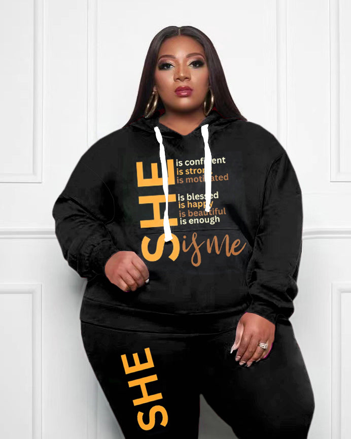 Big & Tall Graphic Hoodie Sweatpants Set for big men view 2
