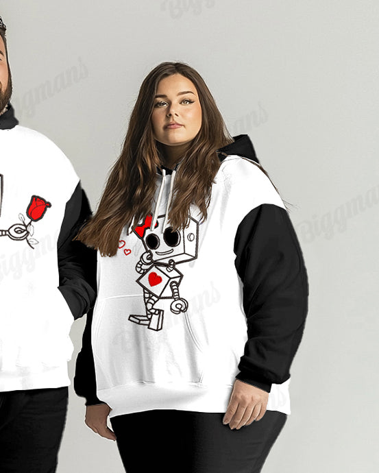 Big & Tall Colorblock Graphic Hoodie Sweatpants Set for big men view 4