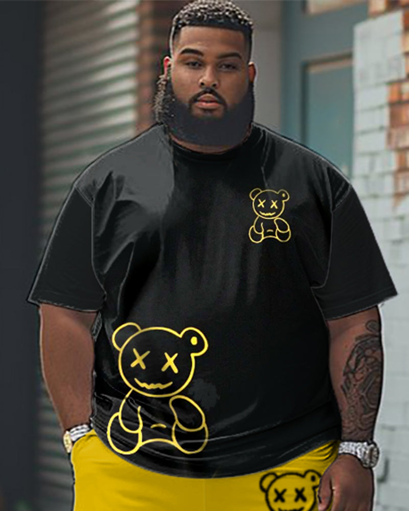 Big & Tall Graphic T-Shirt Shorts Set for big men view 2