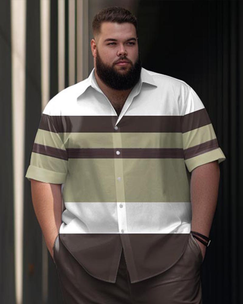 Big & Tall Business Casual T-Shirt Pants Set for big men view 2