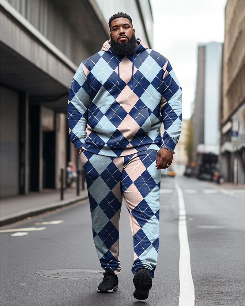 Big & Tall Colorblock Hoodie Sweatpants Set for big men view 1