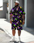 Big & Tall Graphic T-Shirt Shorts Set for big men view 1