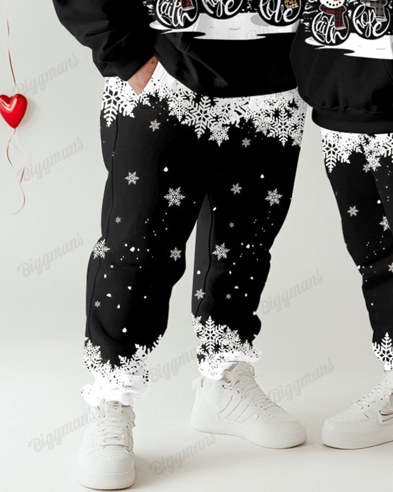 Big & Tall Graphic Hoodie Sweatpants Set for big men view 3