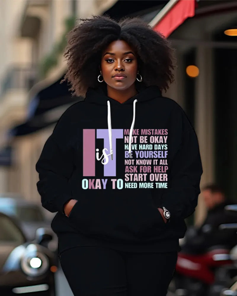 Big & Tall Graphic Hoodie Sweatpants Set for big men view 3