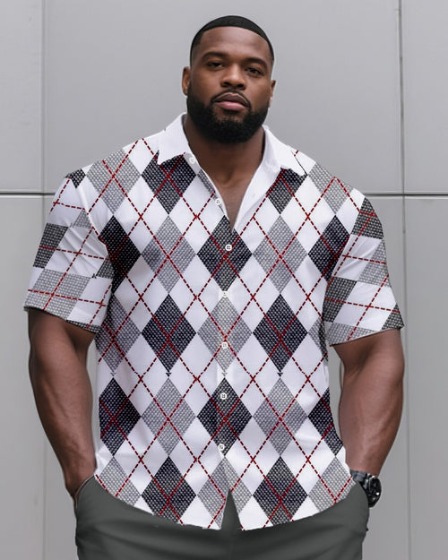 Big & Tall Graphic T-Shirt Shorts Set for big men view 2