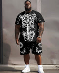 Big & Tall Graphic Floral T-Shirt Shorts Set for big men view 1