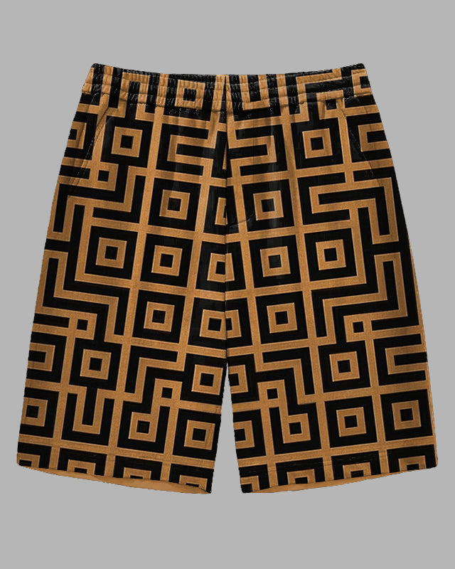 Big & Tall Geometric Shorts for big men