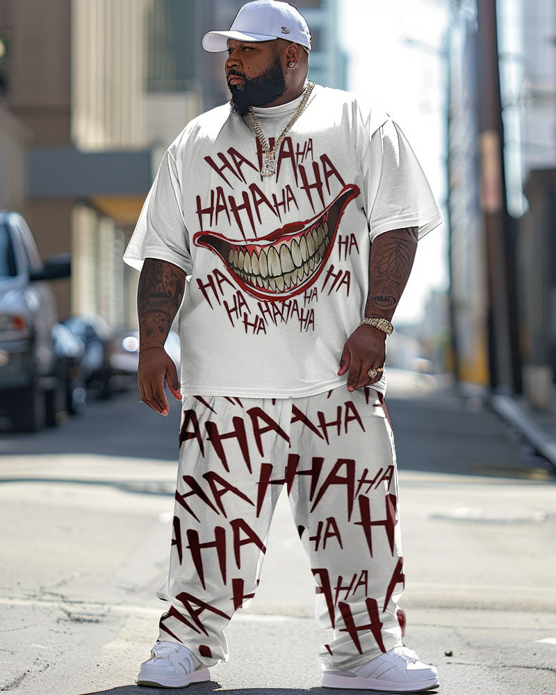 Big & Tall Graphic Streetwear T-Shirt Pants Set for big men view 1