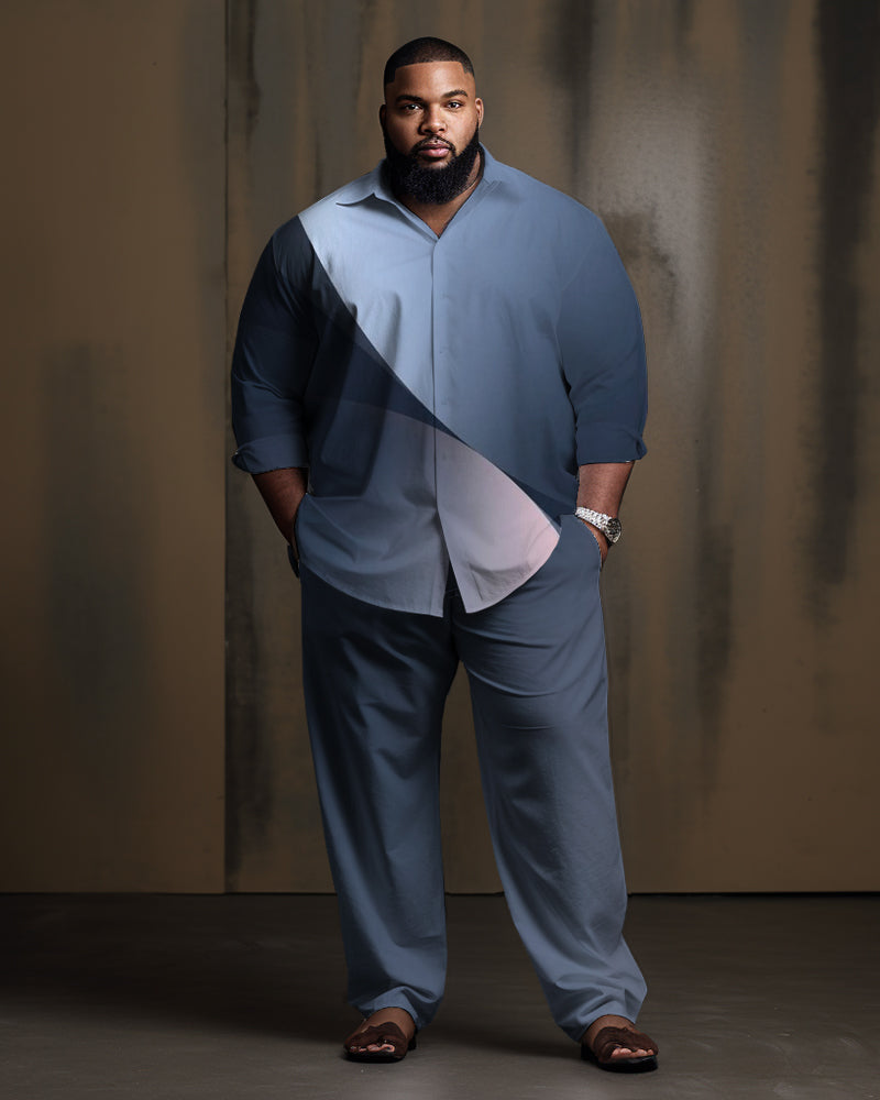 Big & Tall Geometric Business Casual Two-piece Set for big men view 1