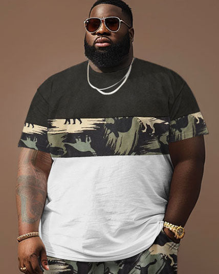 Big & Tall Colorblock Graphic Two-piece Set for big men view 3