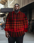 Big & Tall Black Red Plaid Jeans for big men