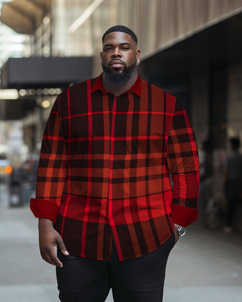 Big & Tall Black Red Plaid Jeans for big men
